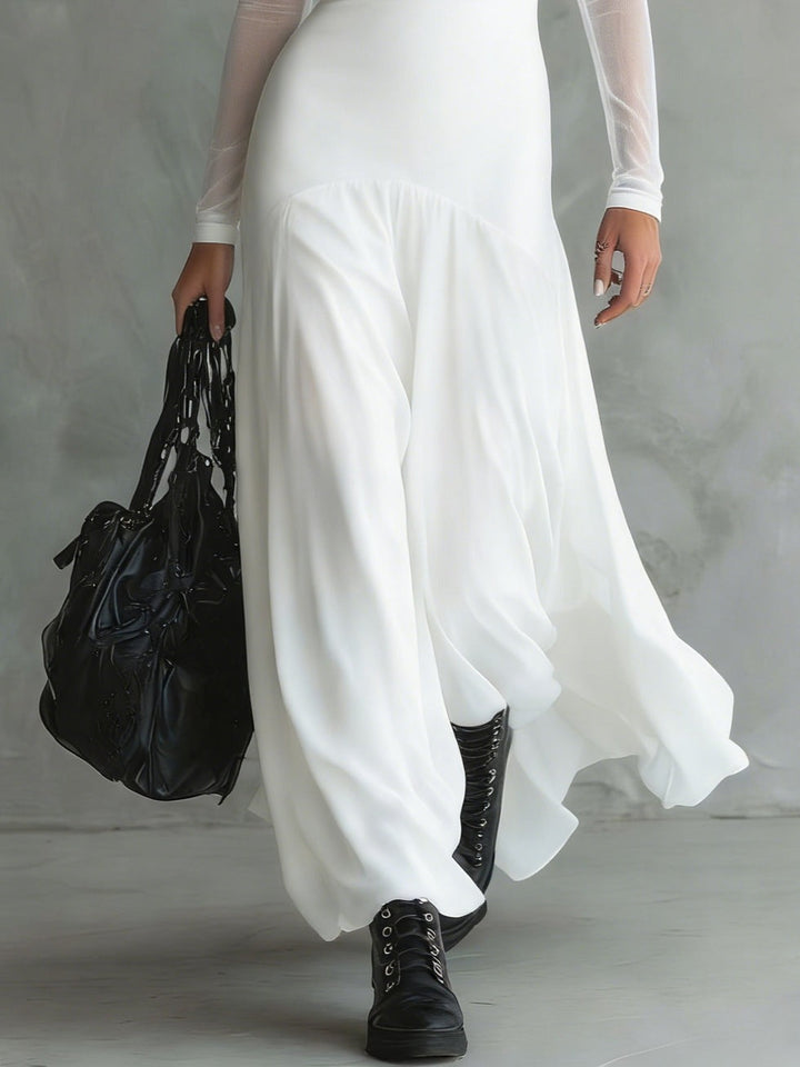 Elina – Ätherisches Maxikleid aus schwarzem Tüll