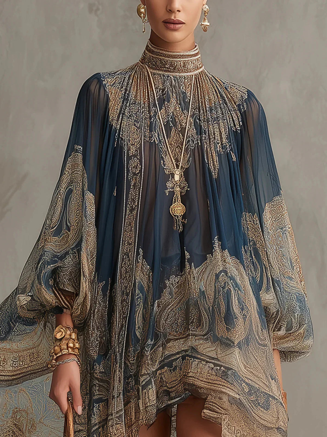 Beatrice – Barockes Chiffon-Minikleid