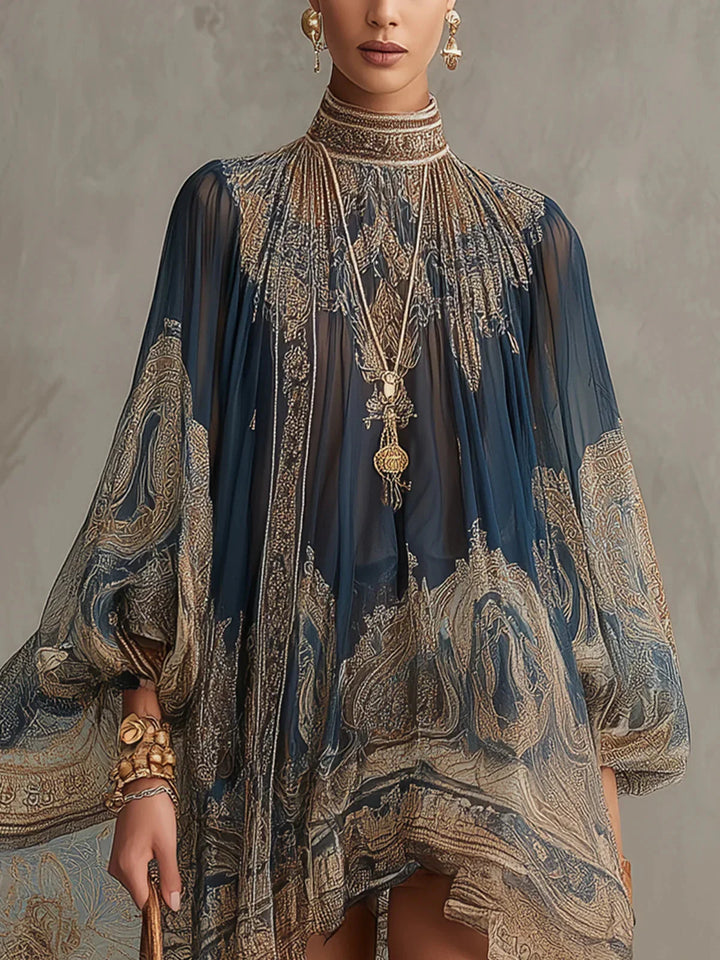 Beatrice – Barockes Chiffon-Minikleid
