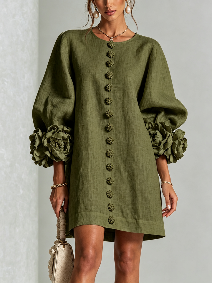 Imarie – Minikleid mit Blumenmuster und Manschettenärmeln