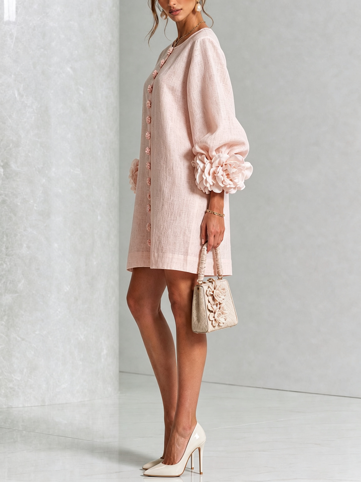 Imarie – Minikleid mit Blumenmuster und Manschettenärmeln
