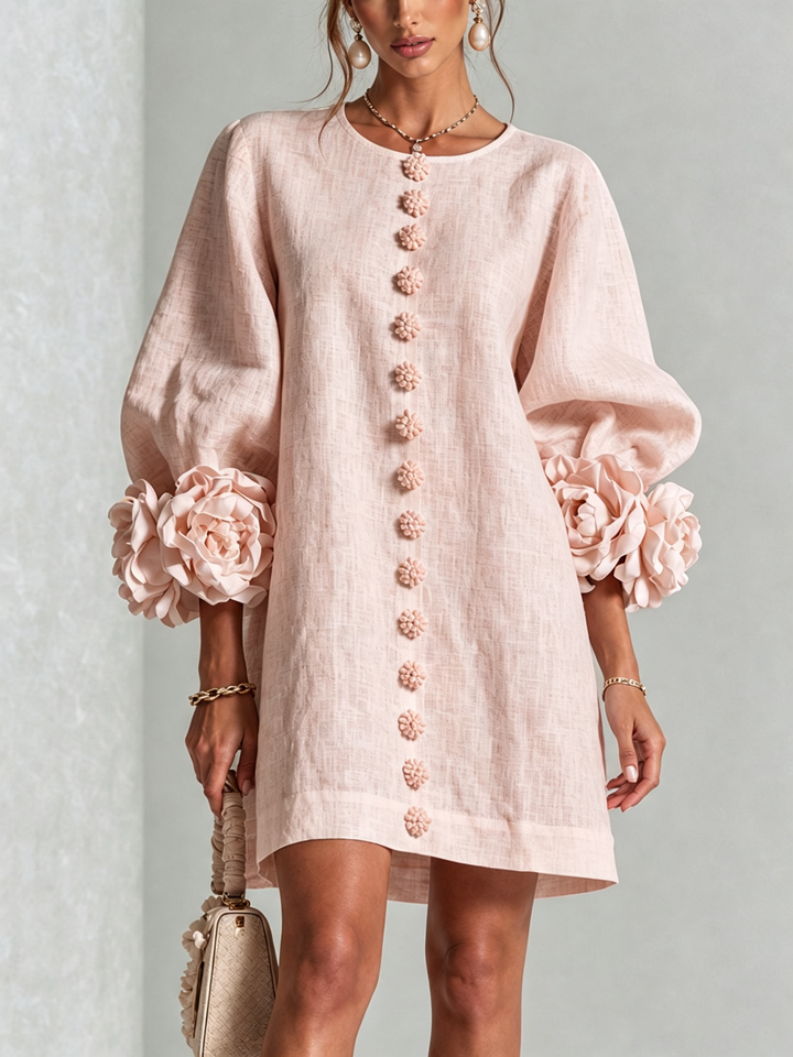 Imarie – Minikleid mit Blumenmuster und Manschettenärmeln