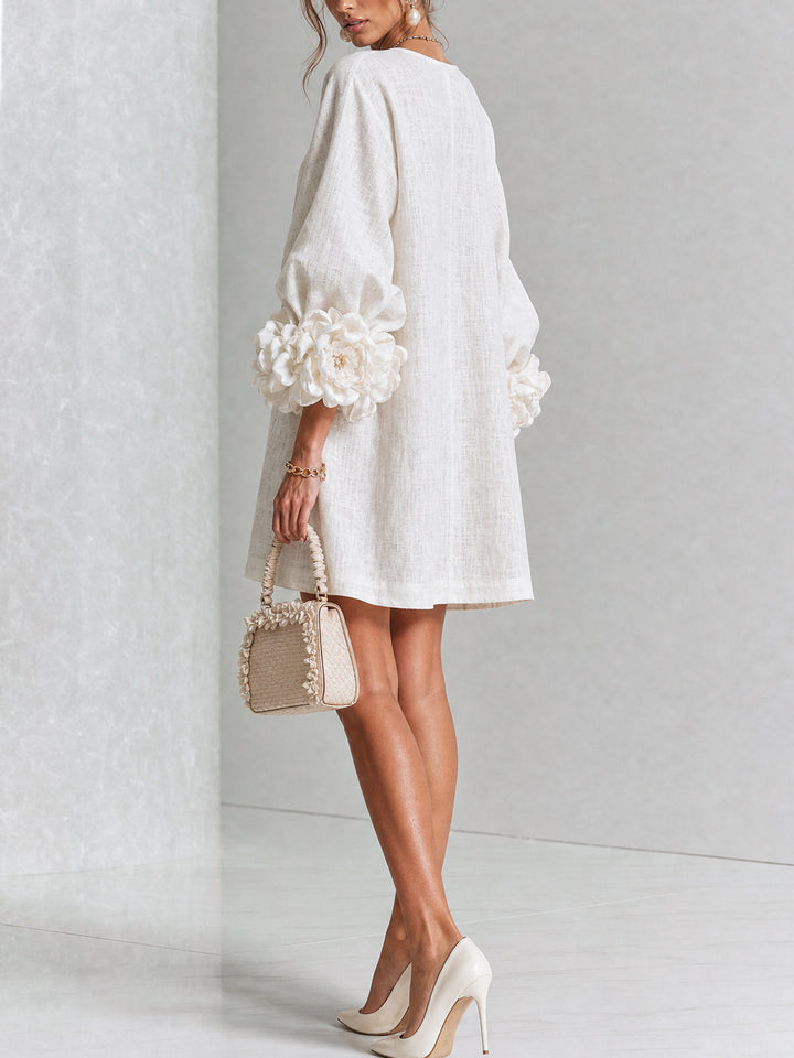 Imarie – Minikleid mit Blumenmuster und Manschettenärmeln