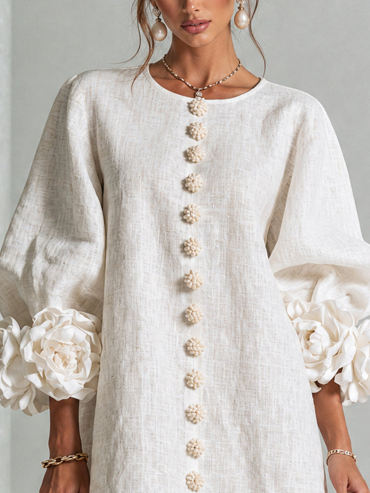 Imarie – Minikleid mit Blumenmuster und Manschettenärmeln