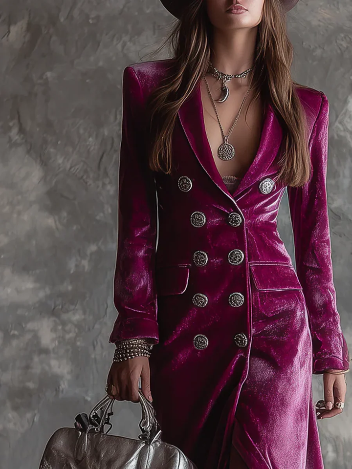 Gaille – Samt-Maxi-Blazerkleid