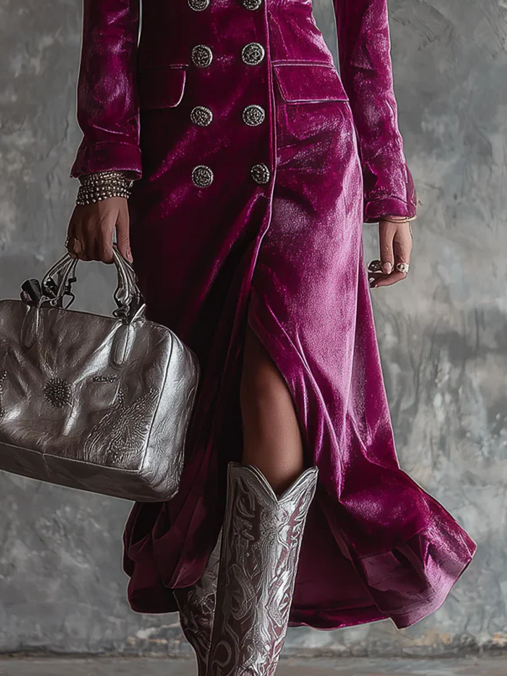 Gaille – Samt-Maxi-Blazerkleid