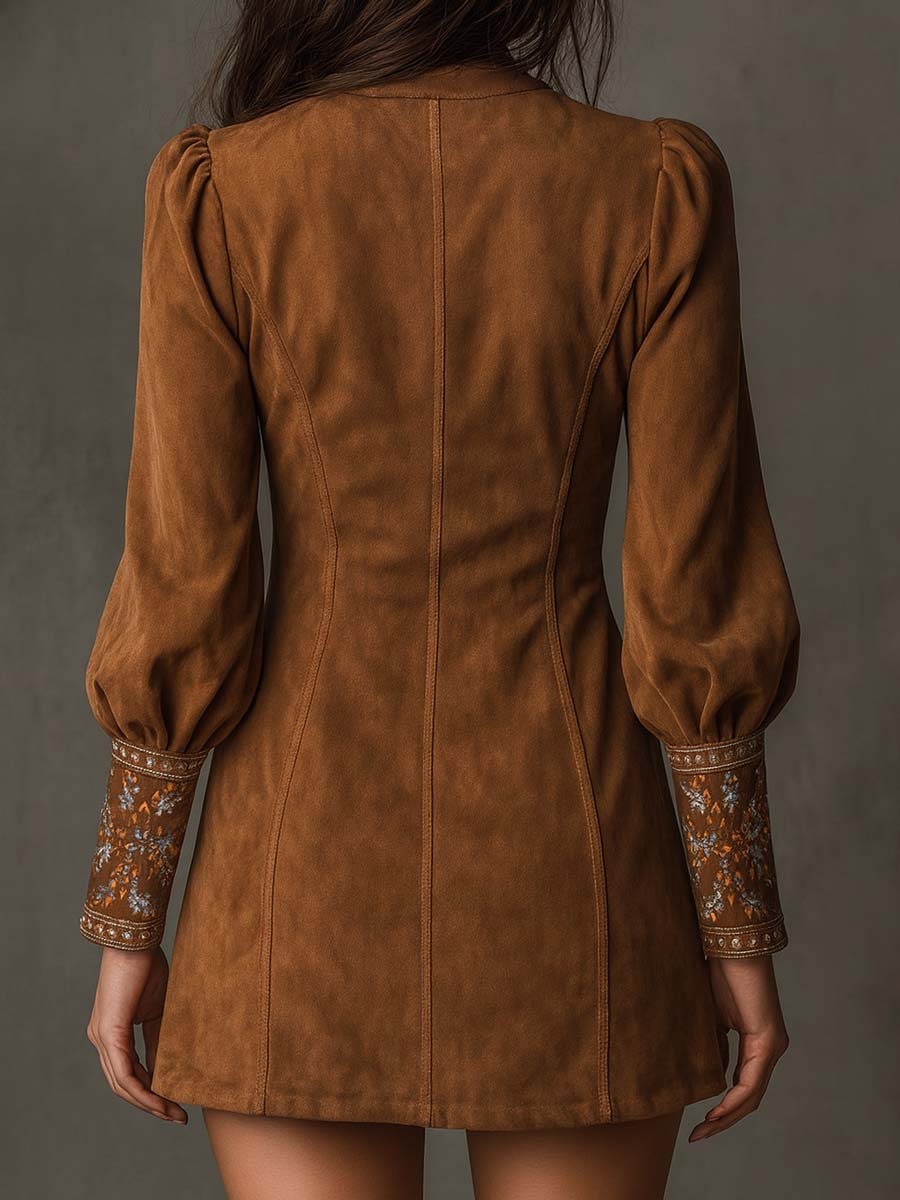 Erizza – Kurzes Kleid in Wildlederoptik