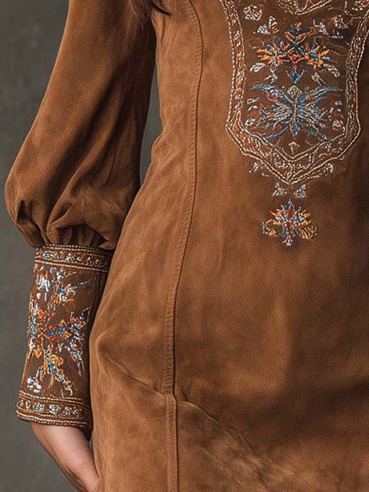 Erizza – Kurzes Kleid in Wildlederoptik