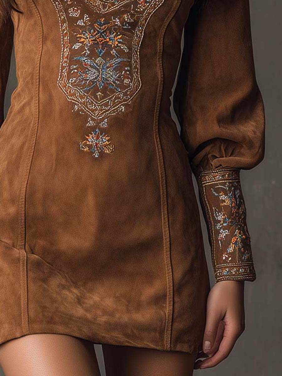 Erizza – Kurzes Kleid in Wildlederoptik