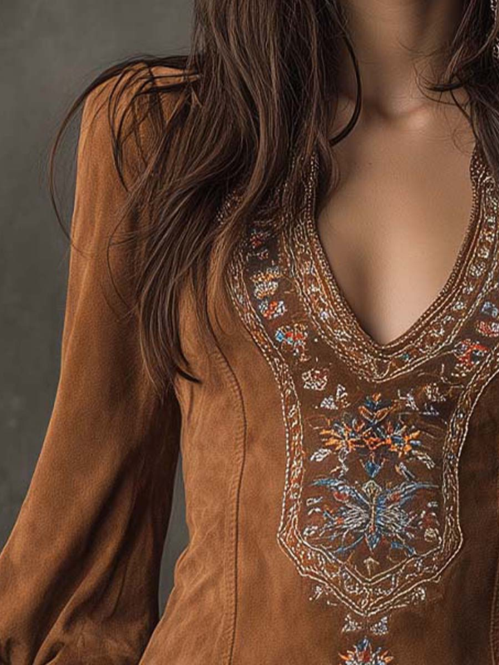 Erizza – Kurzes Kleid in Wildlederoptik