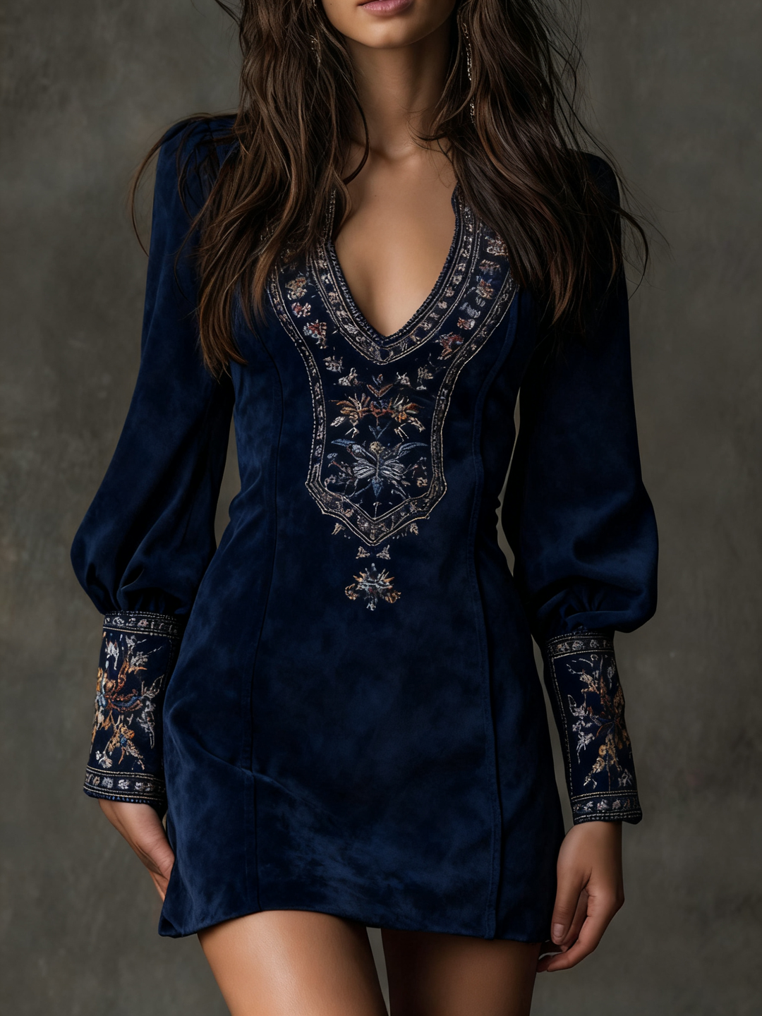 Erizza – Kurzes Kleid in Wildlederoptik
