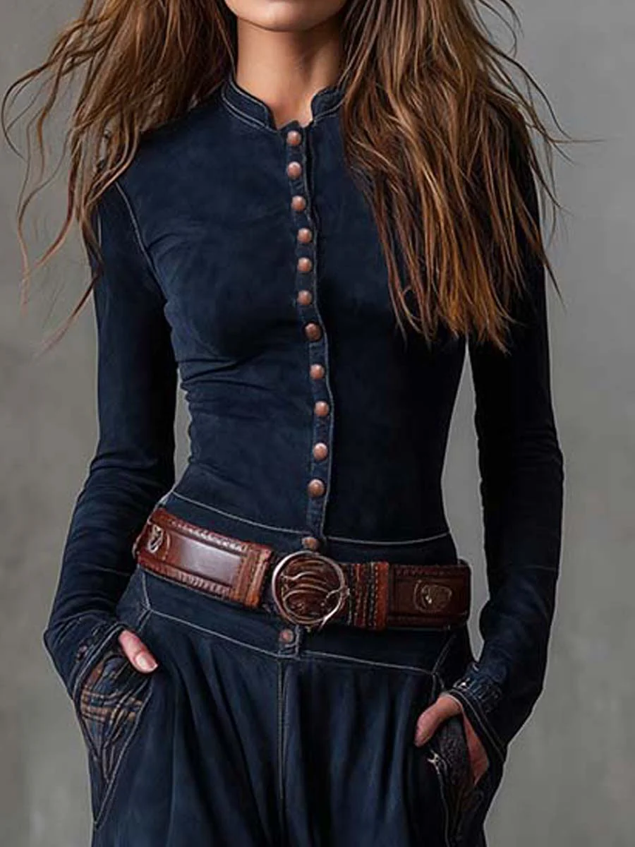 Jill – Maxikleid in Wildleder-Optik mit Gürtel