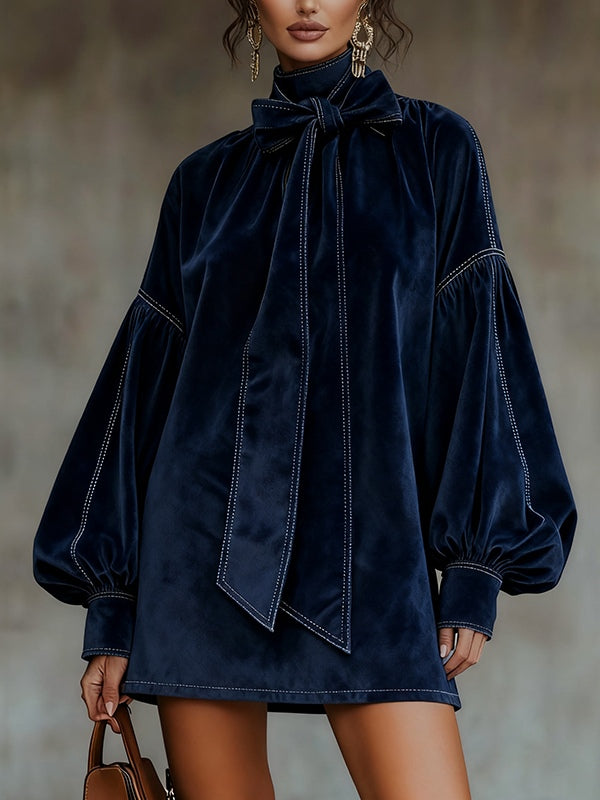 Tannia – Samt-Minikleid mit Schleife