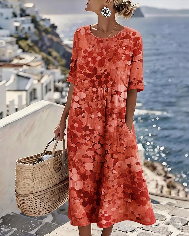 Herra – Midi-Kleid mit Blumen-Aquarellmuster
