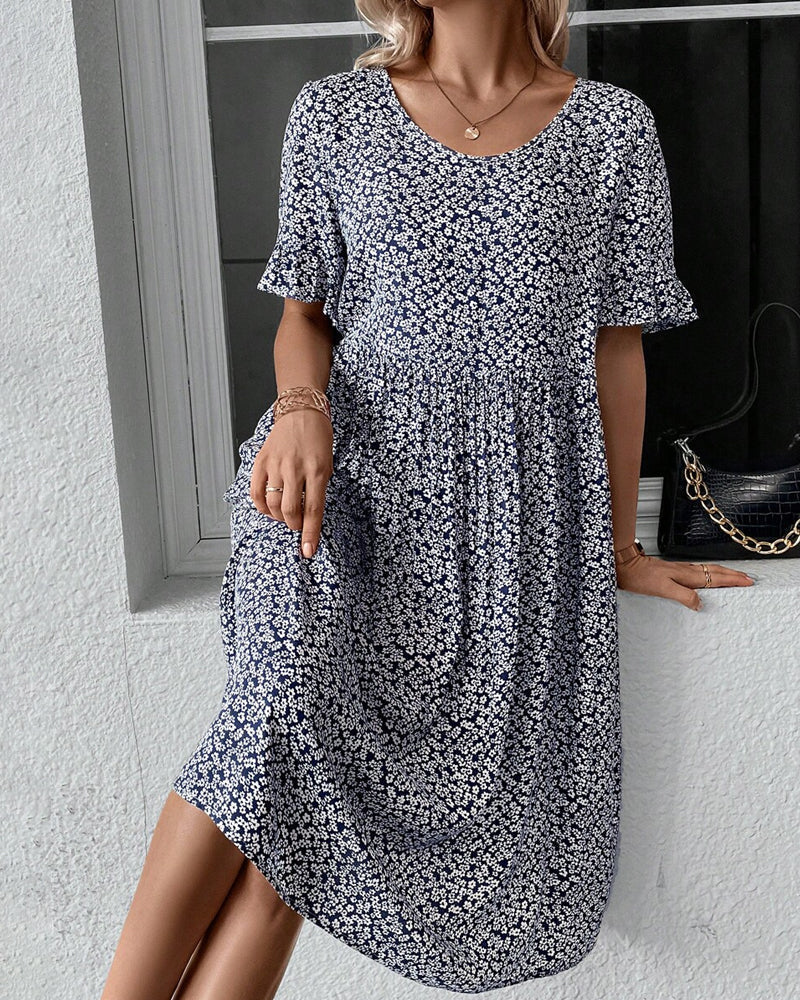 Gia – Elegantes Midikleid mit Blumenmuster