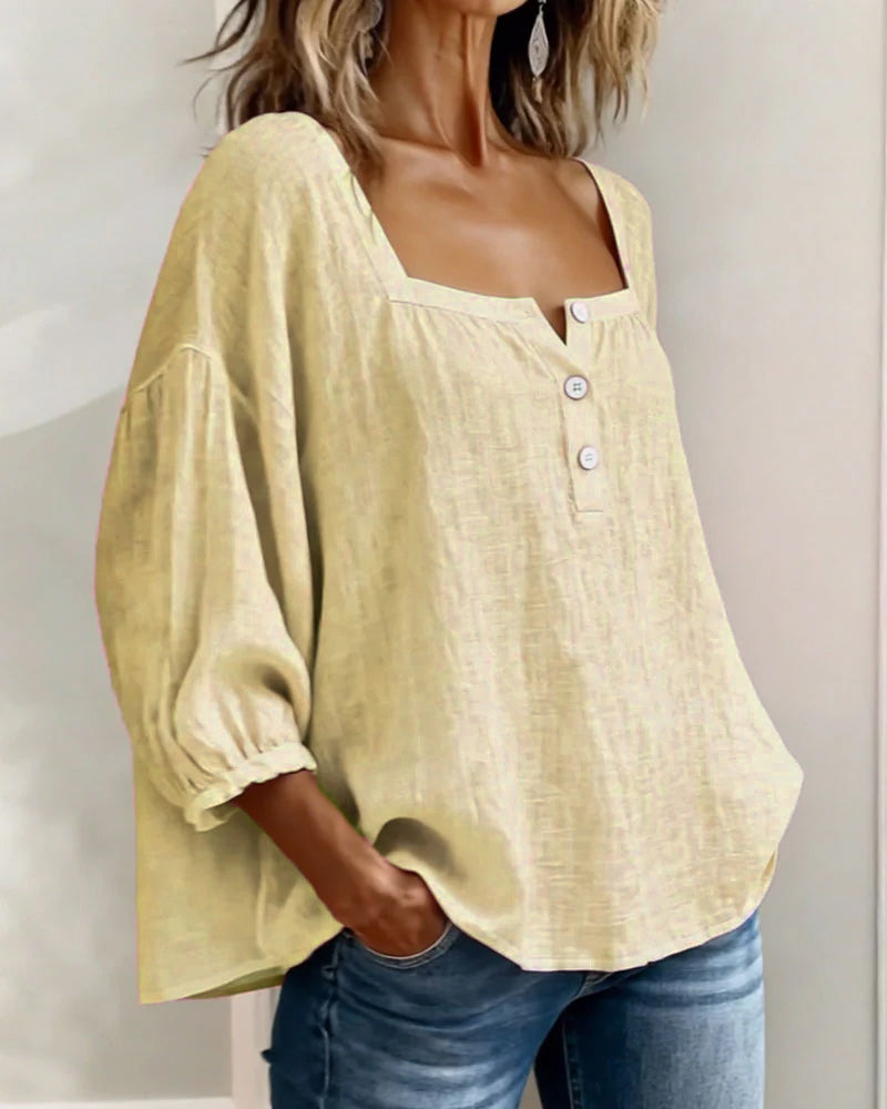 Fiona – Luftige Bluse aus Baumwollleinen