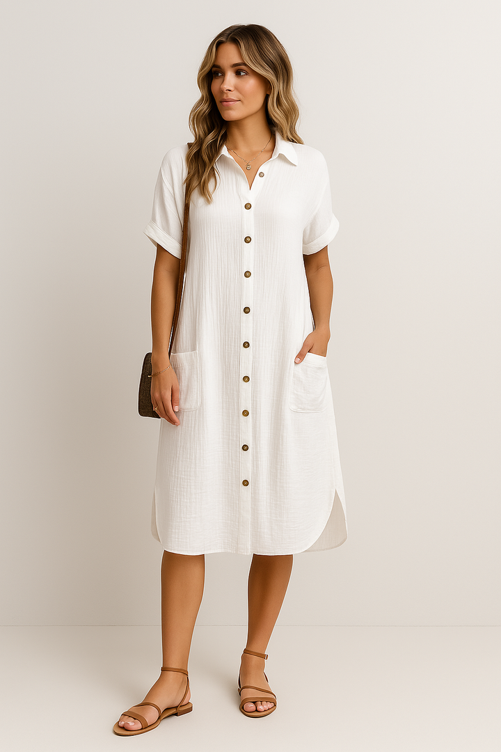 Lena - Oversize-Polokleid aus Stoff