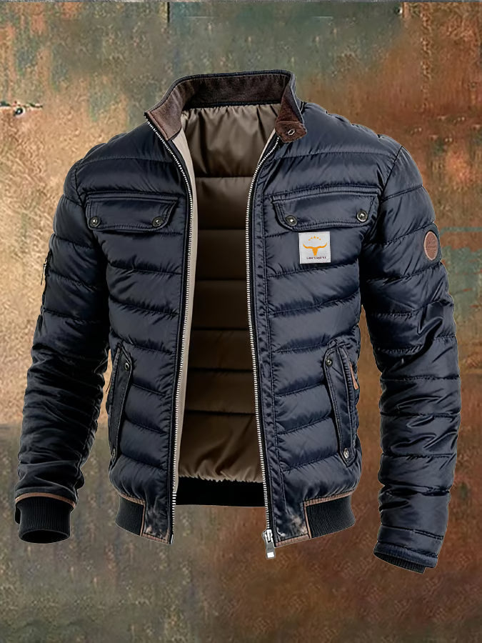 Zac – Retro-Lederjacke mit Steppung