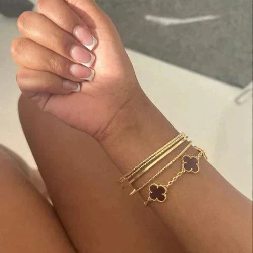 KLEEBLATT | Schwarz/Gold Armband