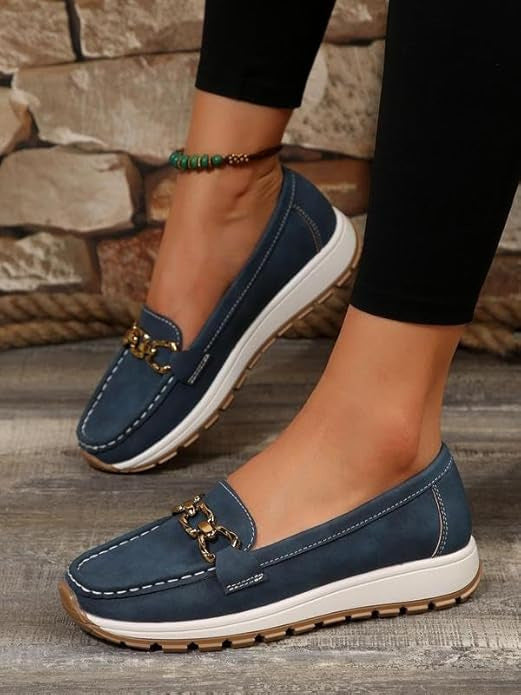 Chloe – Orthopädische flache Slipper mit Schnalle