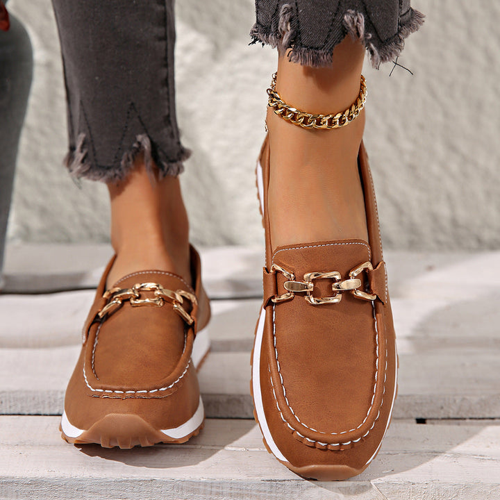 Chloe – Orthopädische flache Slipper mit Schnalle