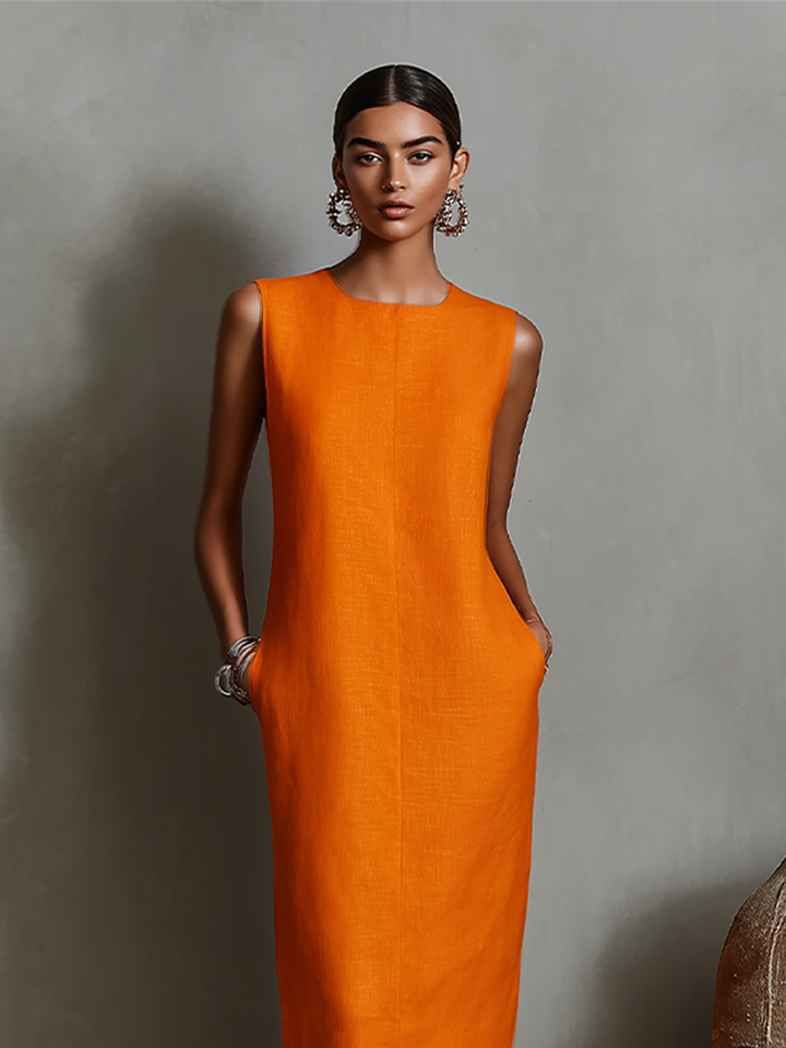 Mauee – Ärmelloses Midi-Kleid mit Taschen