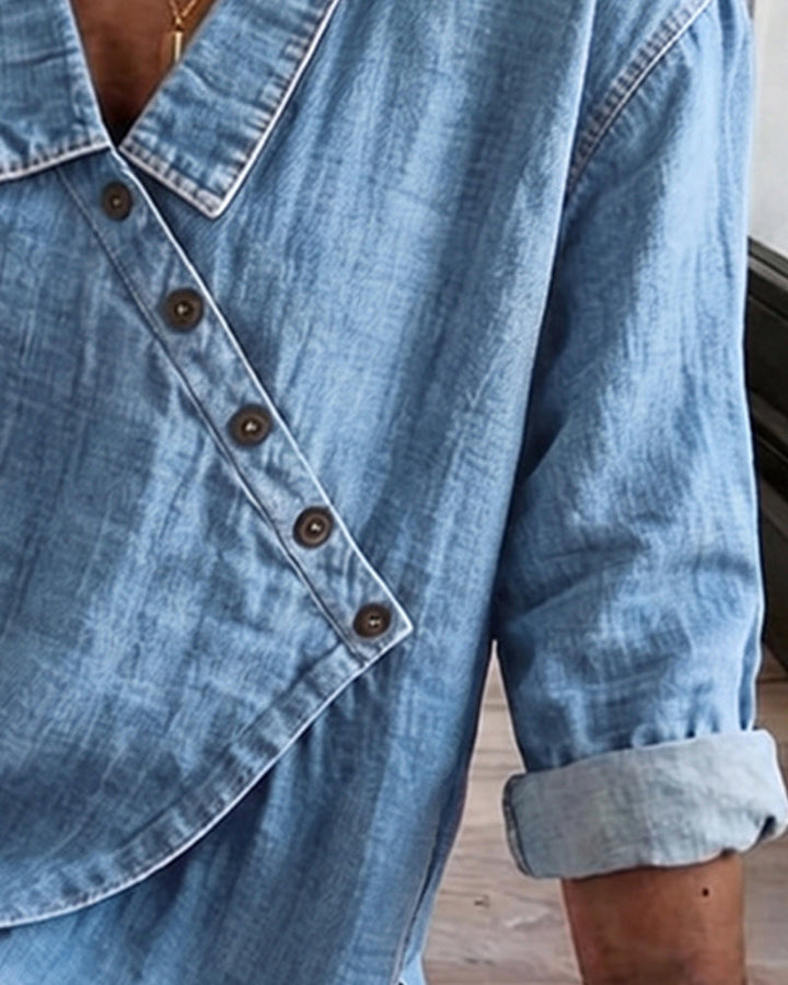 Veronica – Jeansbluse mit Knopfleiste