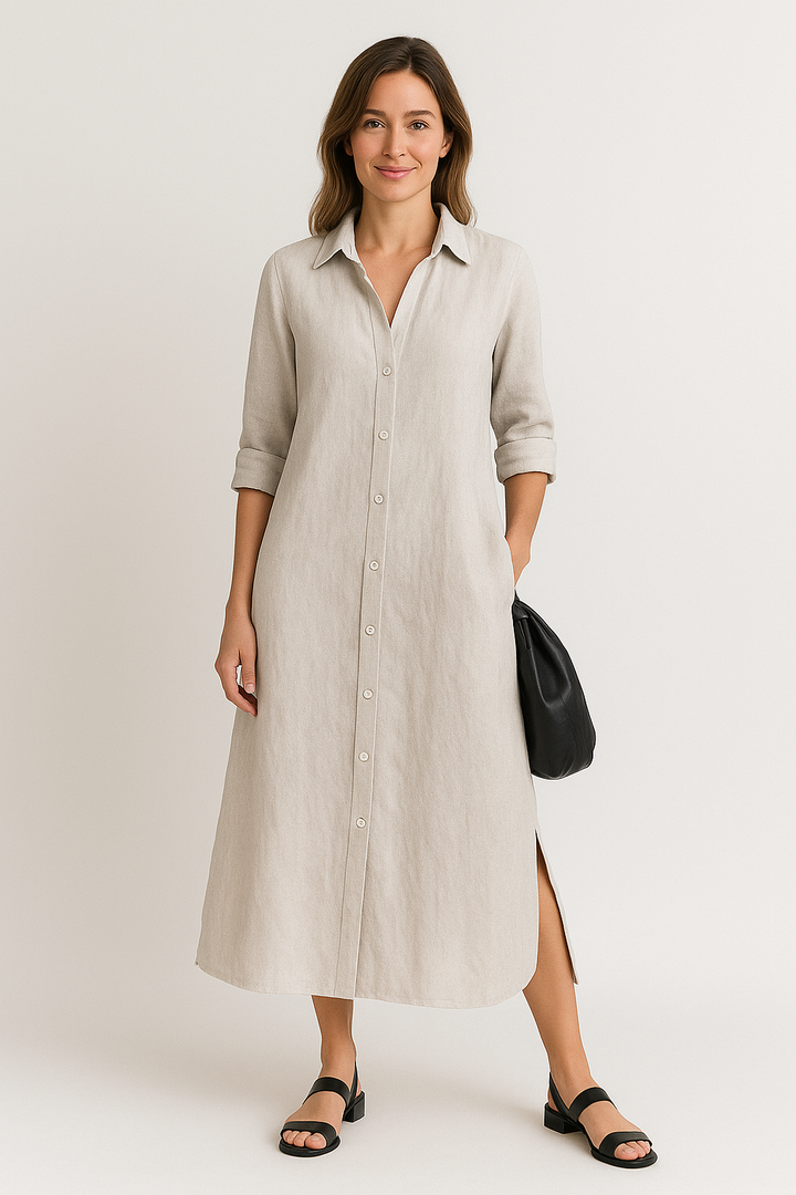Lena – Lässiges Oversized-Hemdblusenkleid
