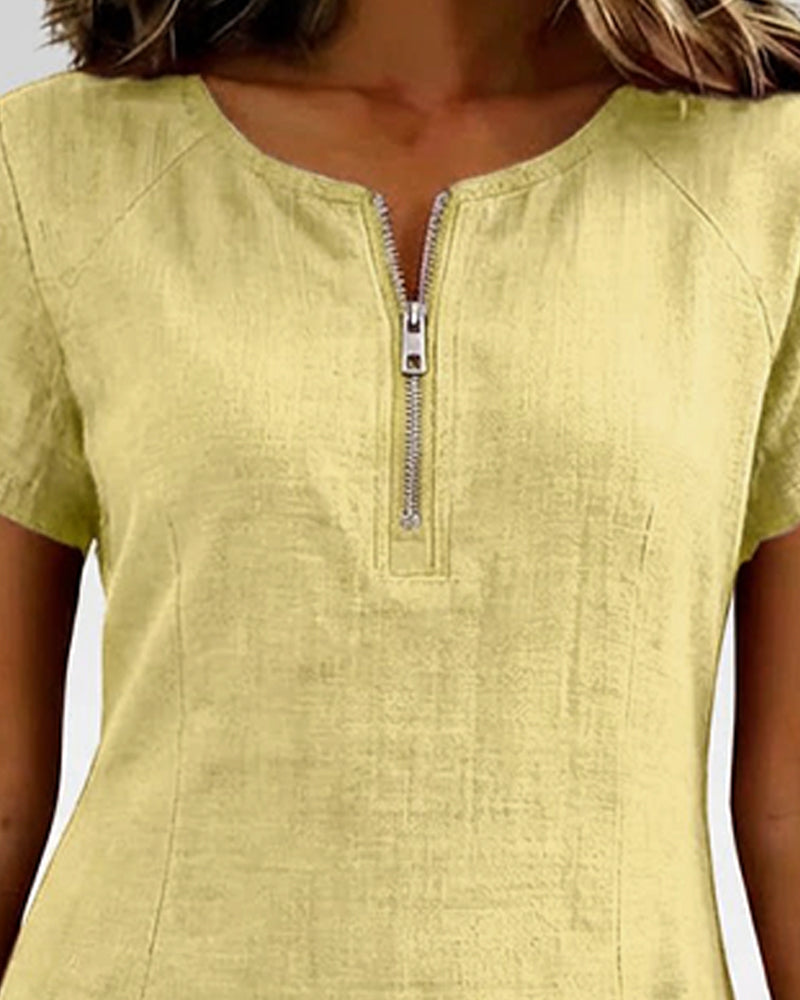 Vania - Baumwollkleid mit Reißverschlusstasche