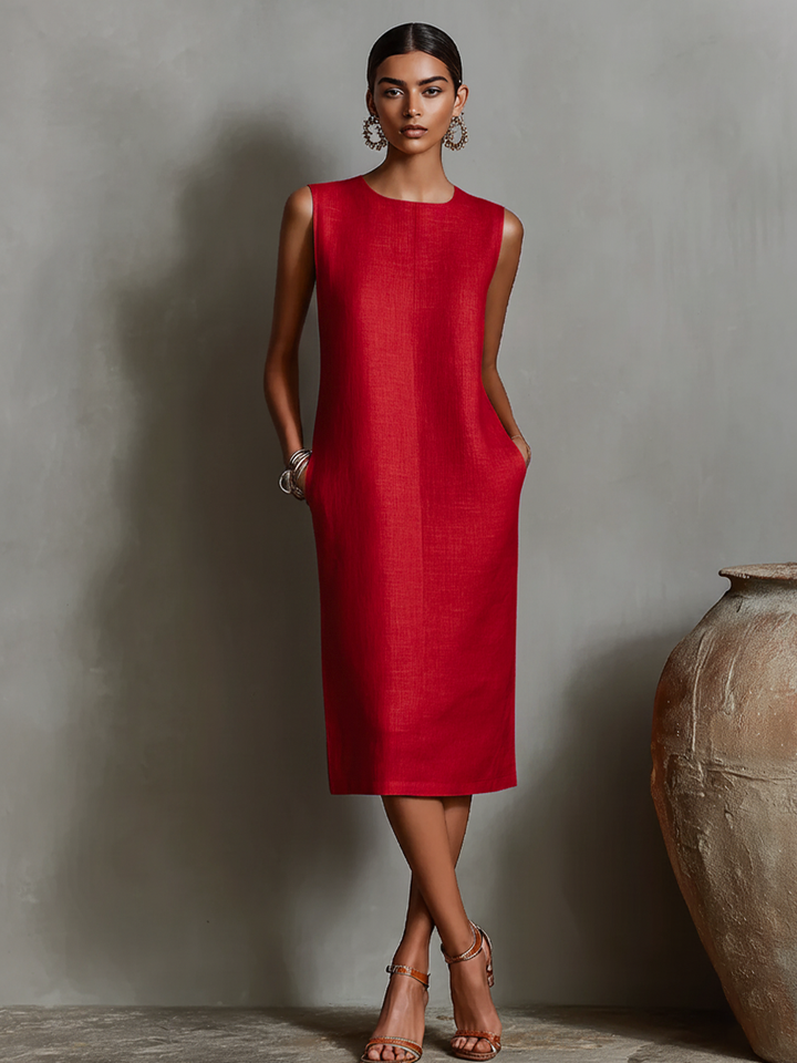 Mauee – Ärmelloses Midi-Kleid mit Taschen