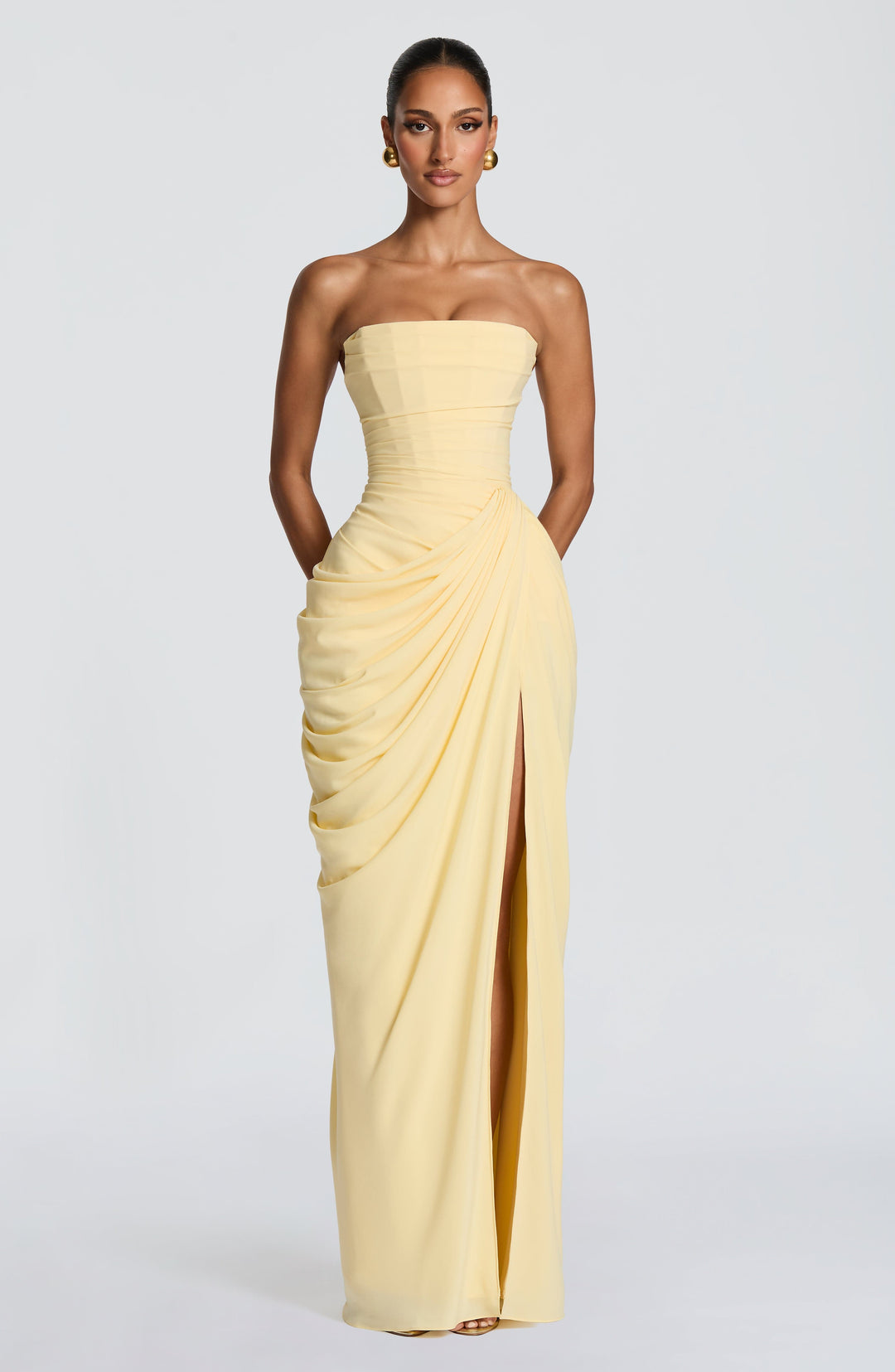 Lolita – Trägerloses Maxikleid mit Korsett