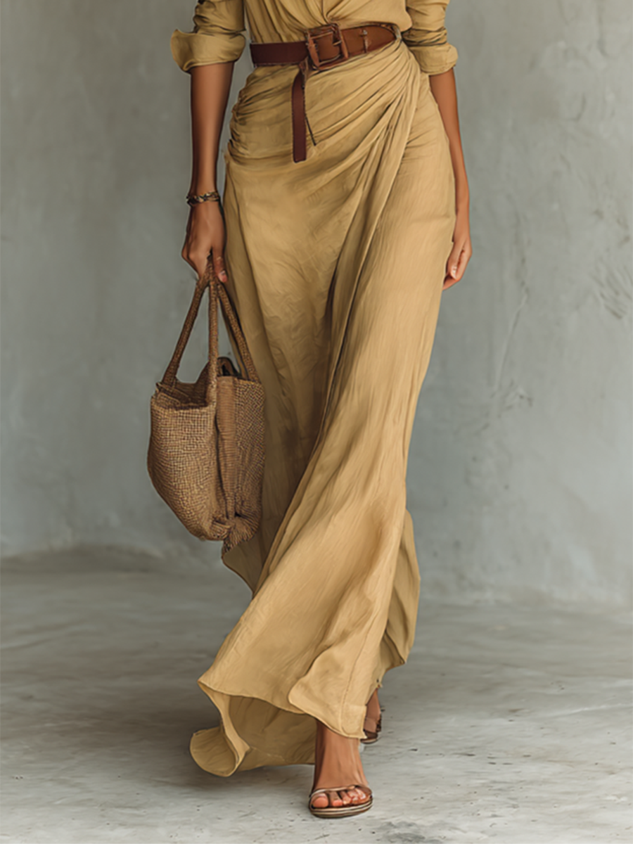 Conie – Langes Maxikleid mit Reverskragen