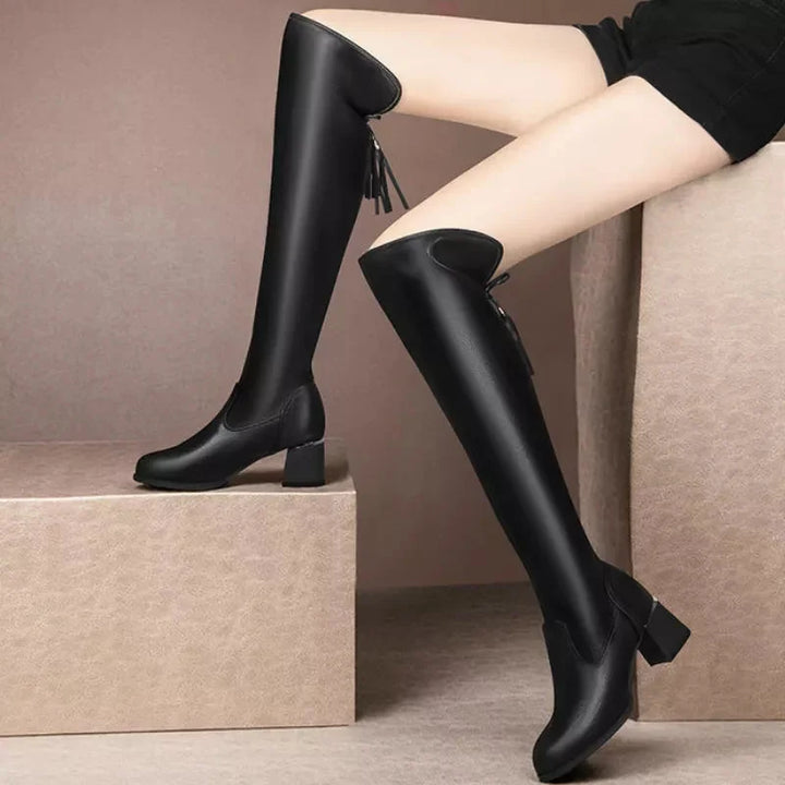 Nikka – Wärmende Stretch-Overknee-Stiefel