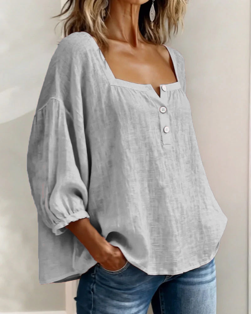 Fiona – Luftige Bluse aus Baumwollleinen