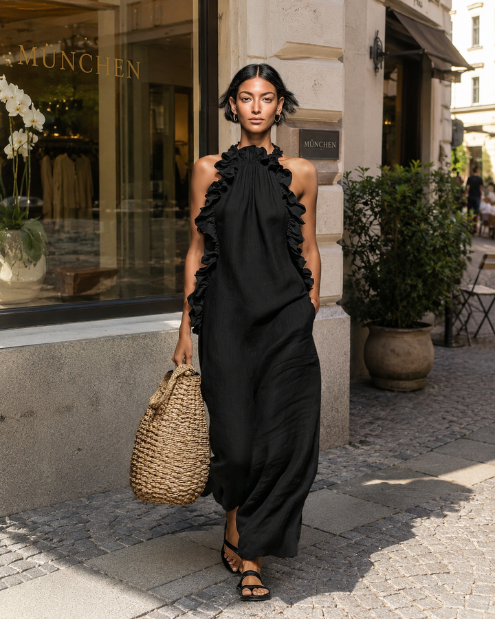 Darlene – Ärmelloses Maxi-Leinenkleid