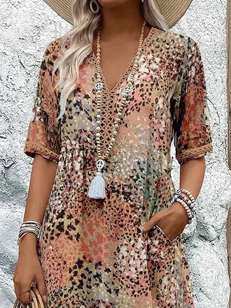 Riley – Leichtes Midikleid mit V-Ausschnitt