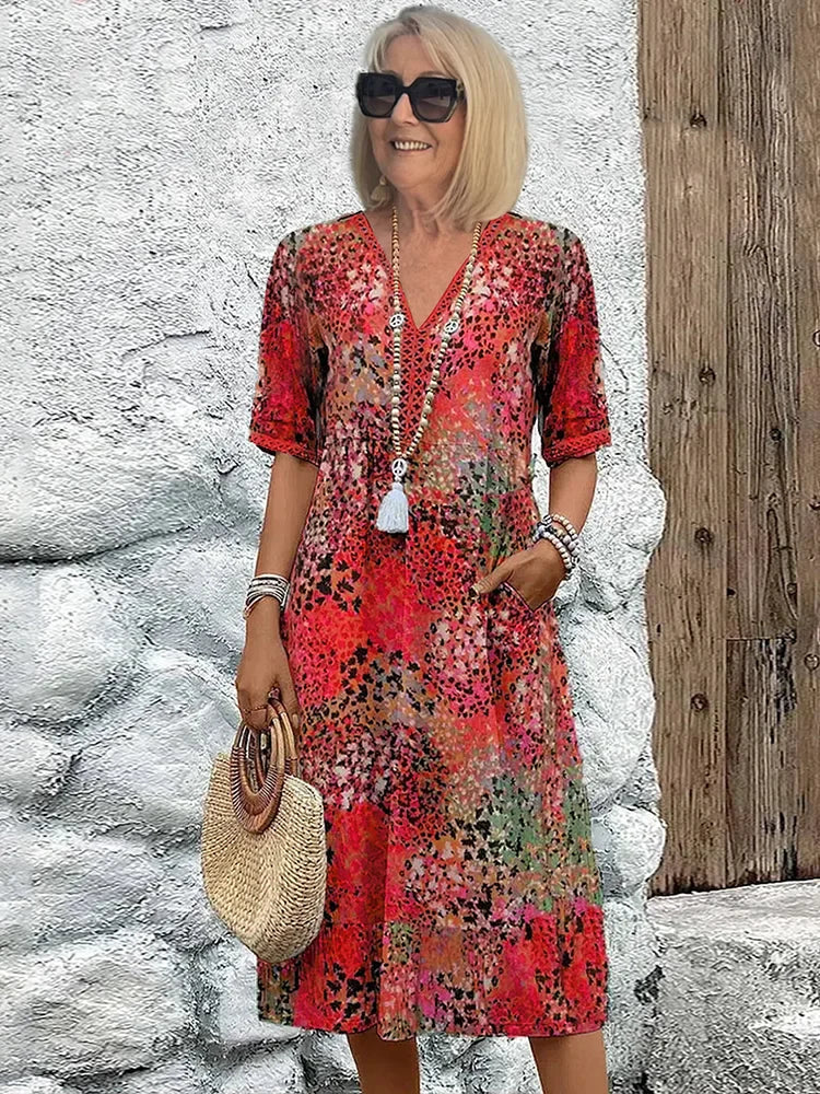 Riley – Leichtes Midikleid mit V-Ausschnitt