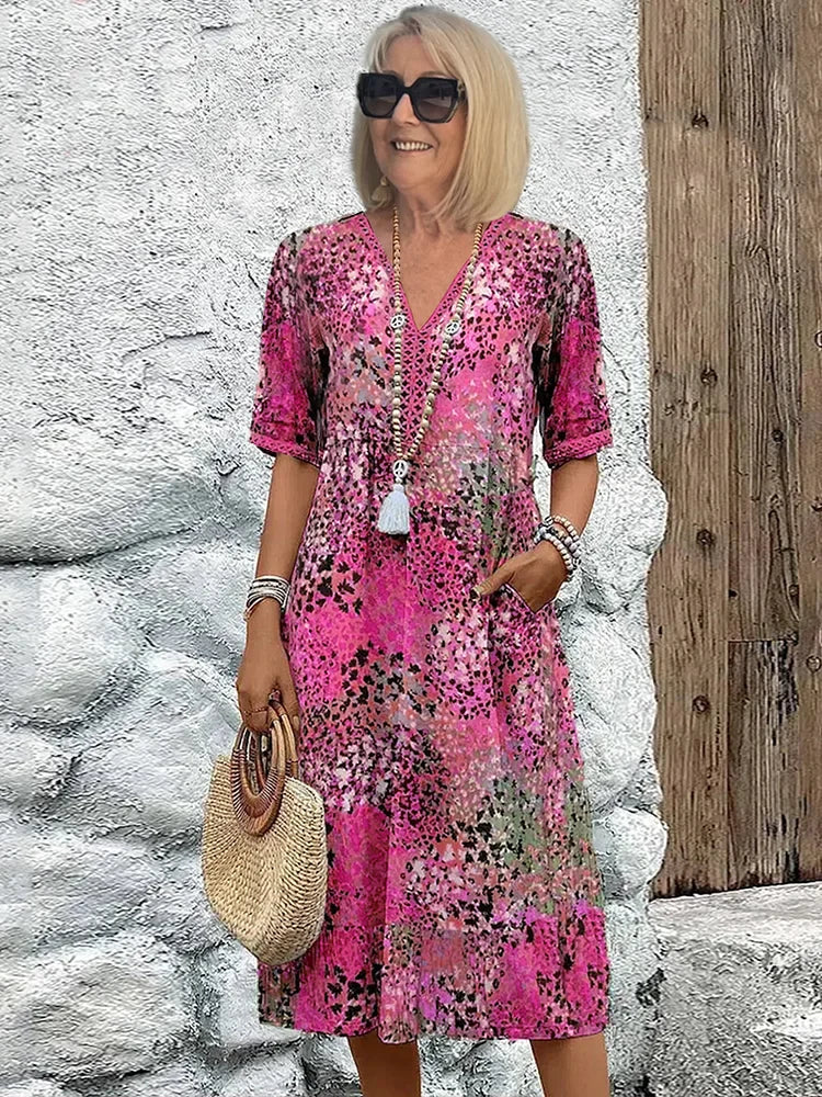 Riley – Leichtes Midikleid mit V-Ausschnitt