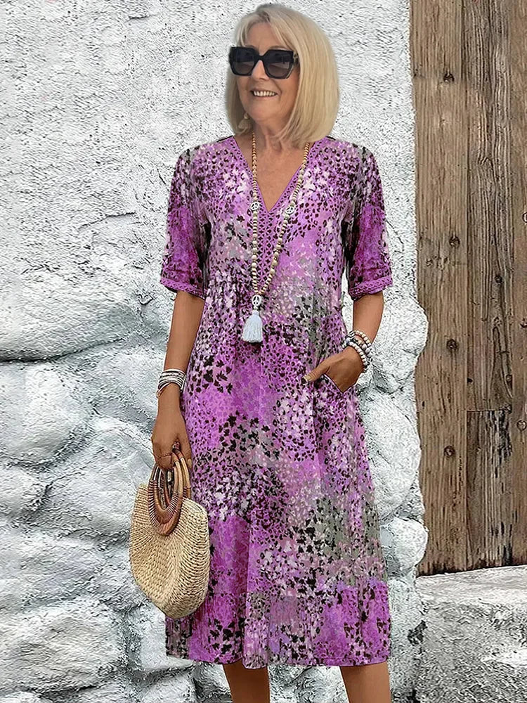 Riley – Leichtes Midikleid mit V-Ausschnitt
