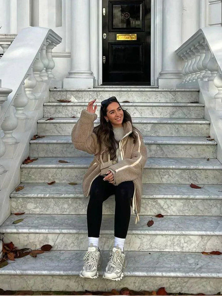 Jacky – Übergroße Teddy-Fleecejacke