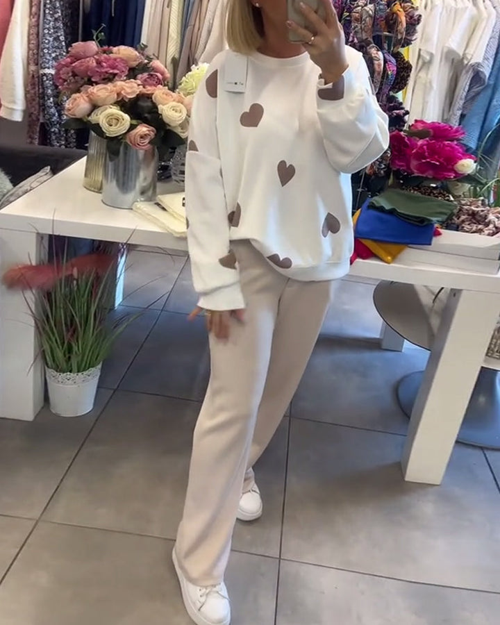 Miley – Pullover aus Baumwollmix mit Herz-Print