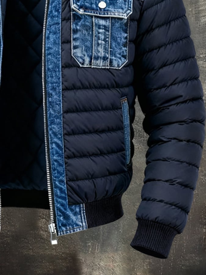 Lorence - Warme gesteppte Jeansjacke
