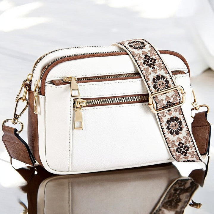 Emmie – Edle Lederschultertasche mit Fächern