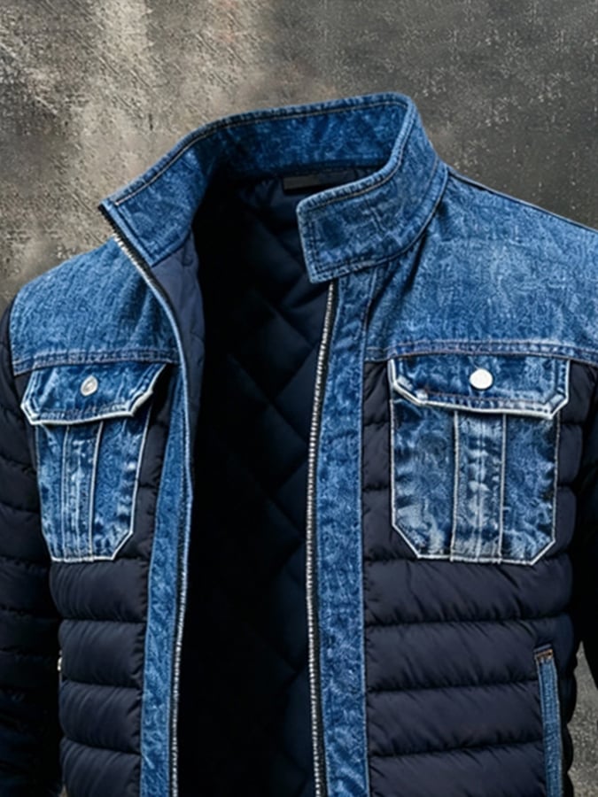 Lorence - Warme gesteppte Jeansjacke