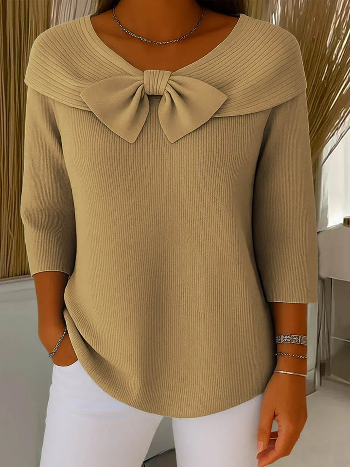 Elaira – Weicher Strickpullover mit Schleifendetail