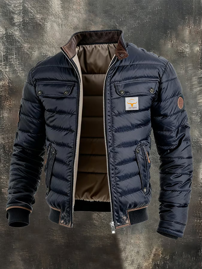 Zac – Retro-Lederjacke mit Steppung
