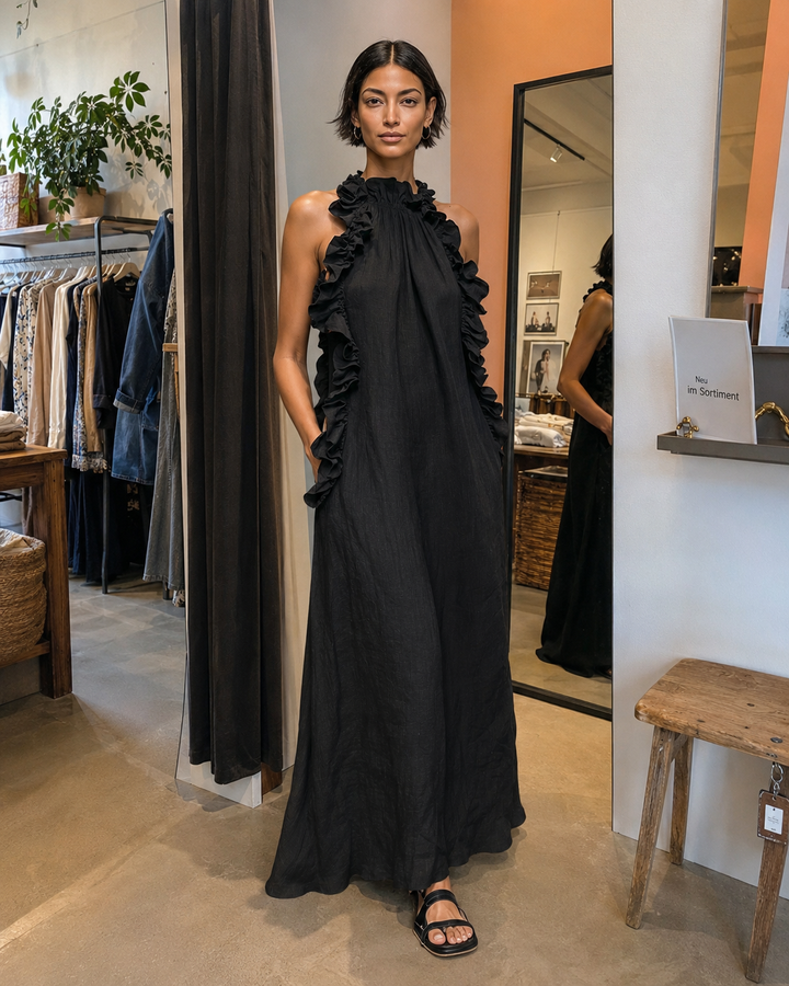 Darlene – Ärmelloses Maxi-Leinenkleid