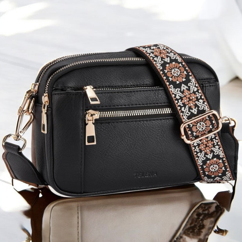 Emmie – Edle Lederschultertasche mit Fächern