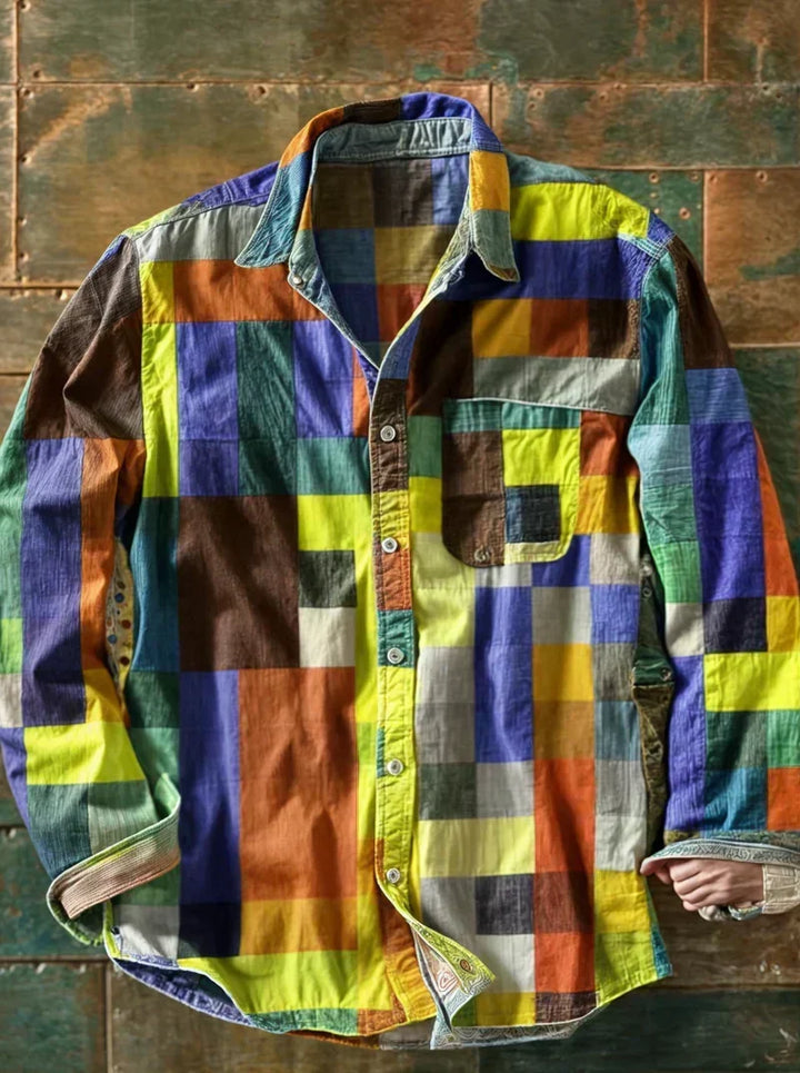 Kellan – Premium Patchwork Statement-Shirt