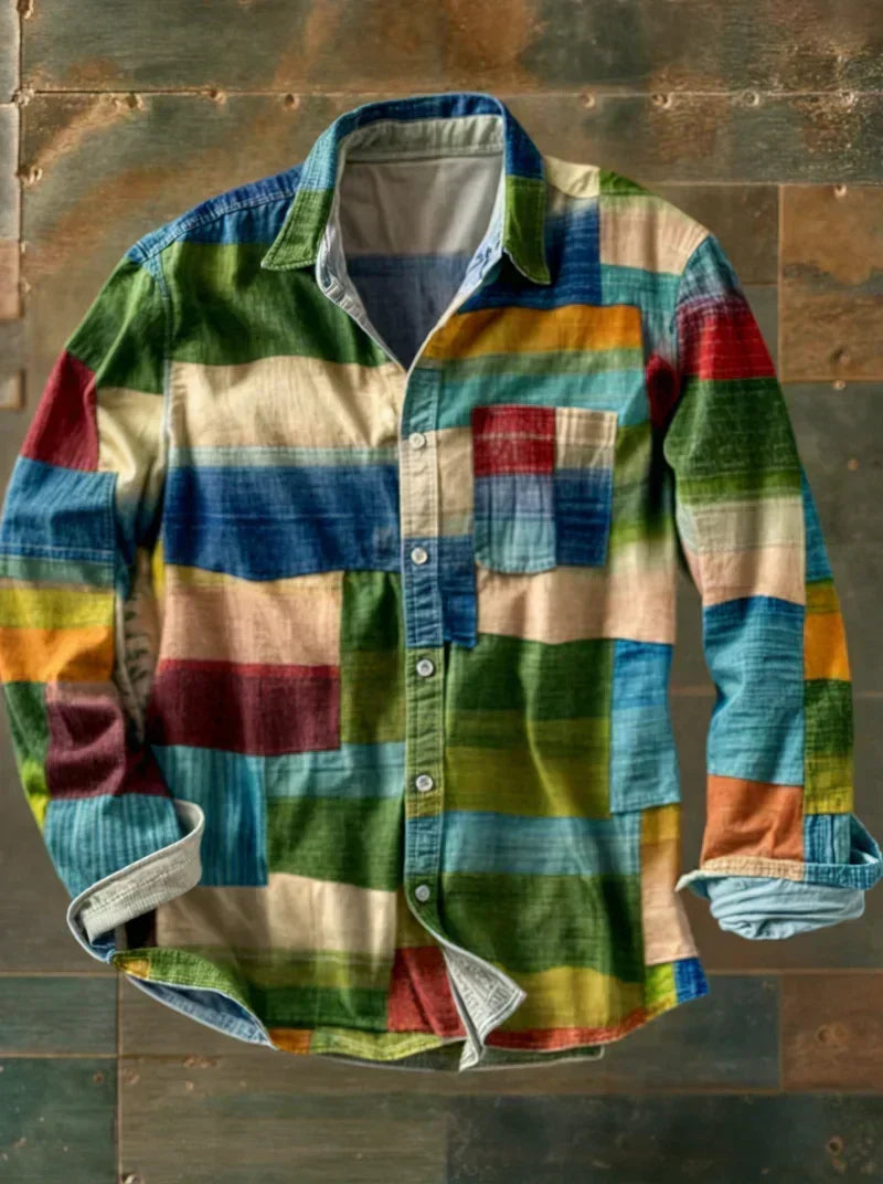 Kellan – Premium Patchwork Statement-Shirt